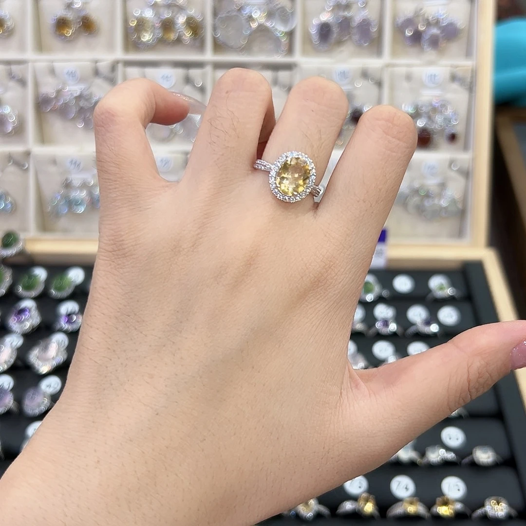 水晶戒指银S925镶嵌