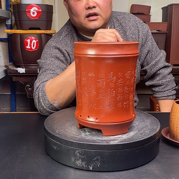 紫砂花盆货号一只DF1