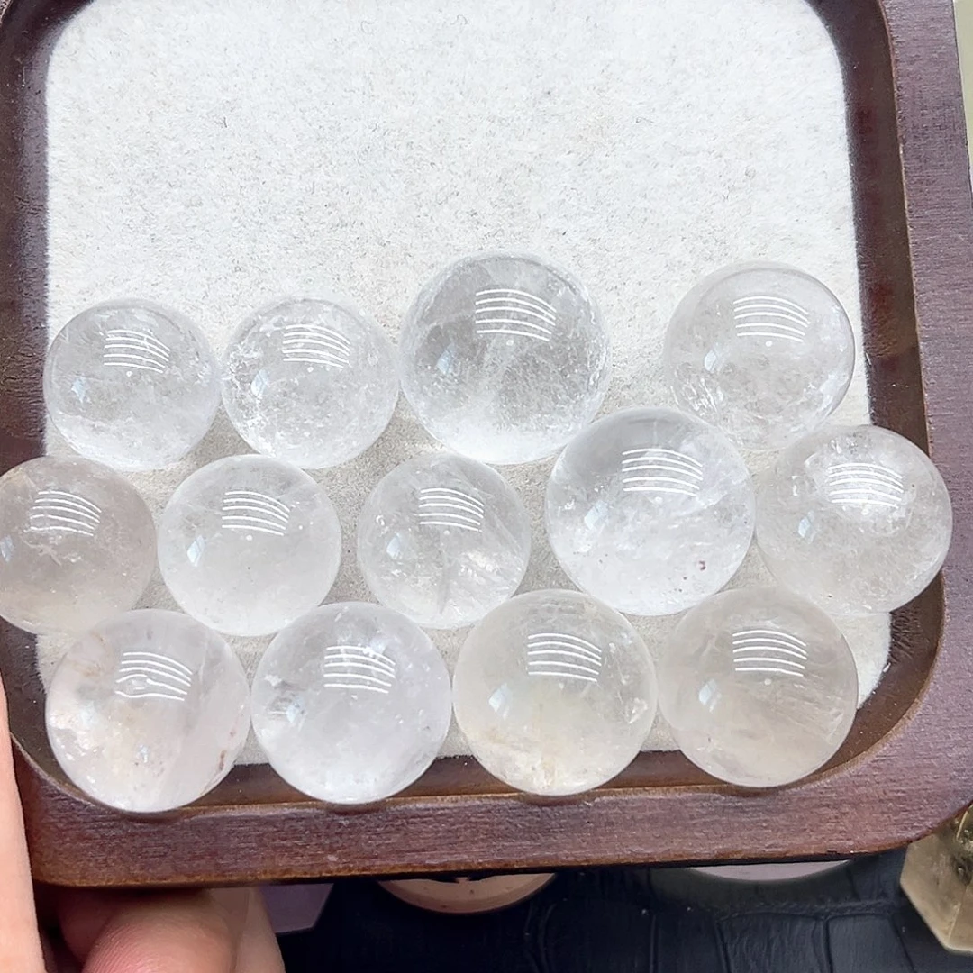 水晶珠宝半成品未镶嵌27 白水晶球19-26mm（一盘）