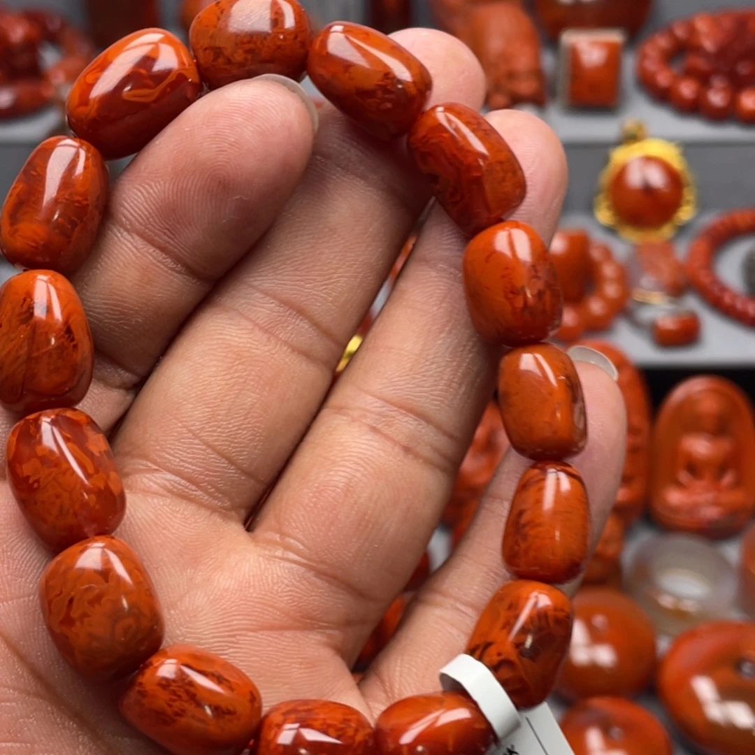 南红玛瑙未镶嵌珠宝奇石单圈