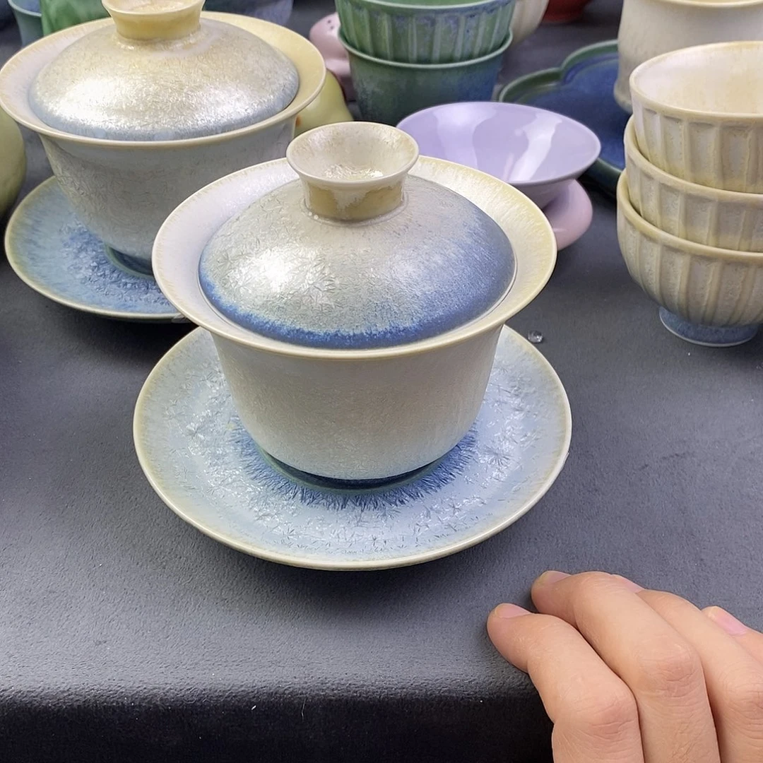 景德镇高温颜色釉盖碗