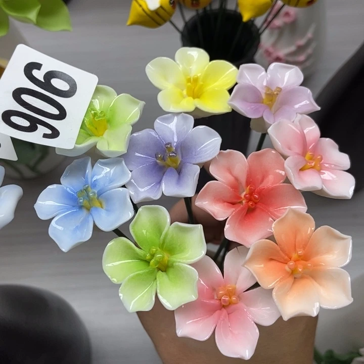 陶瓷手工制作陶瓷花10朵樱花