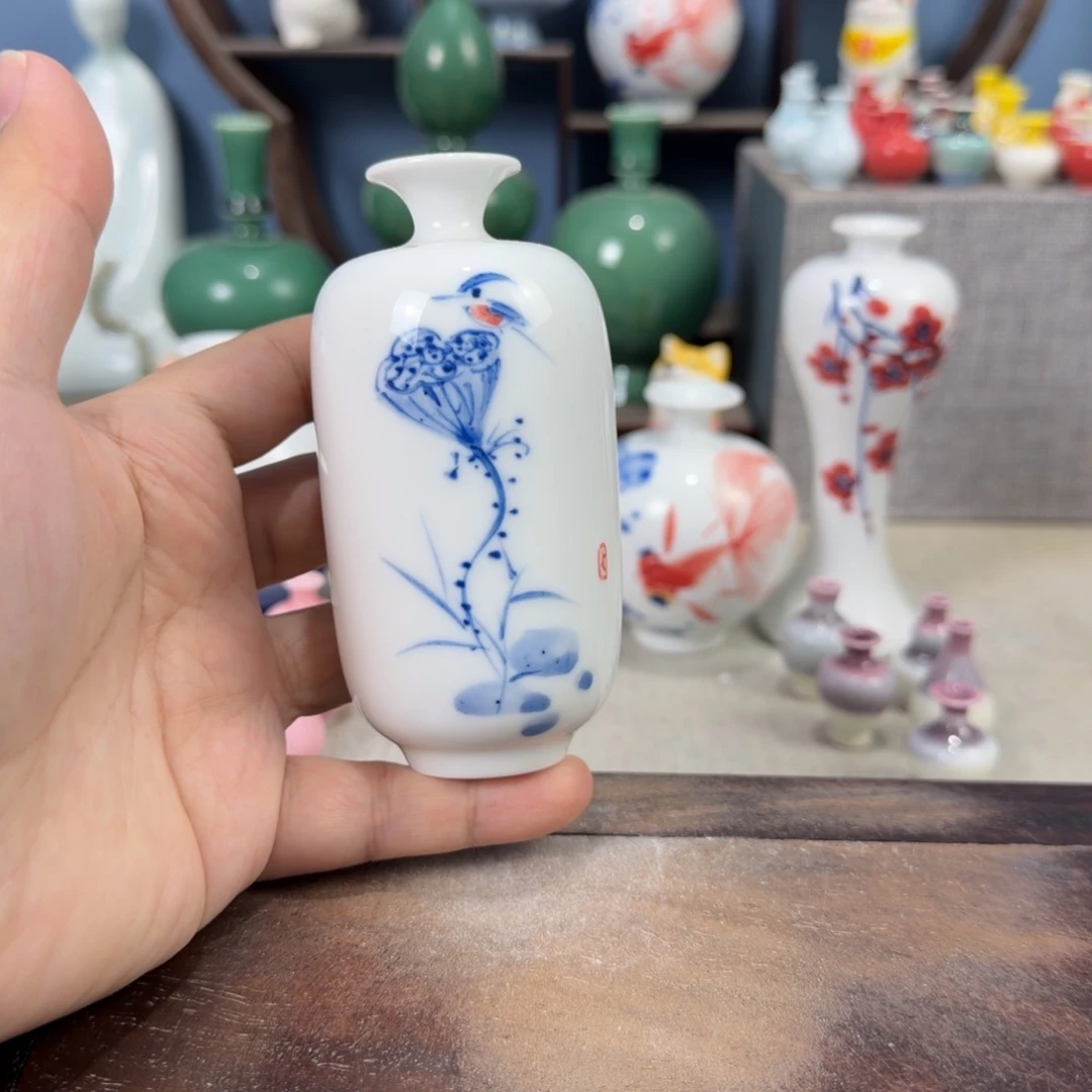 陶瓷手工小花器摆件