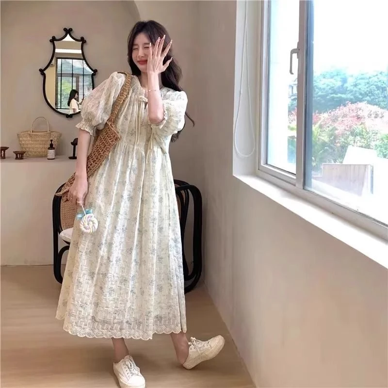 特大码300斤法式仙女风碎花连衣裙夏季小清新田园风显瘦中长裙女