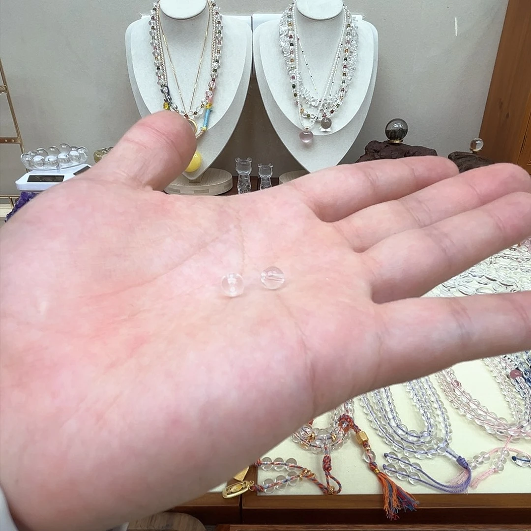 水晶珠宝半成品未镶嵌纯天然白水晶6m单珠