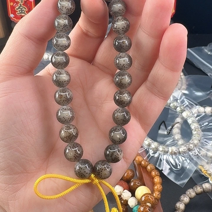 星月菩提手串黑冰圆珠手持