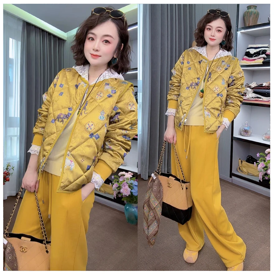 【DJ轻奢】包罗万象】新国风时尚休闲棒球领轻薄减龄棉服短外套