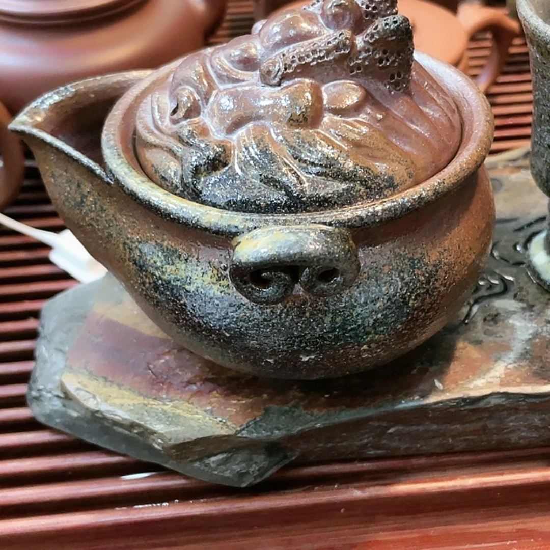 【闪购商品】紫砂茶壶手抓壶柴烧龙