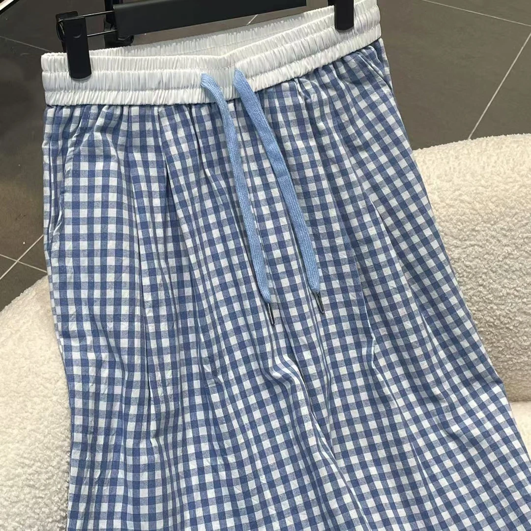 夏季时尚高腰拼接直筒宽松阔腿裤KZ-6