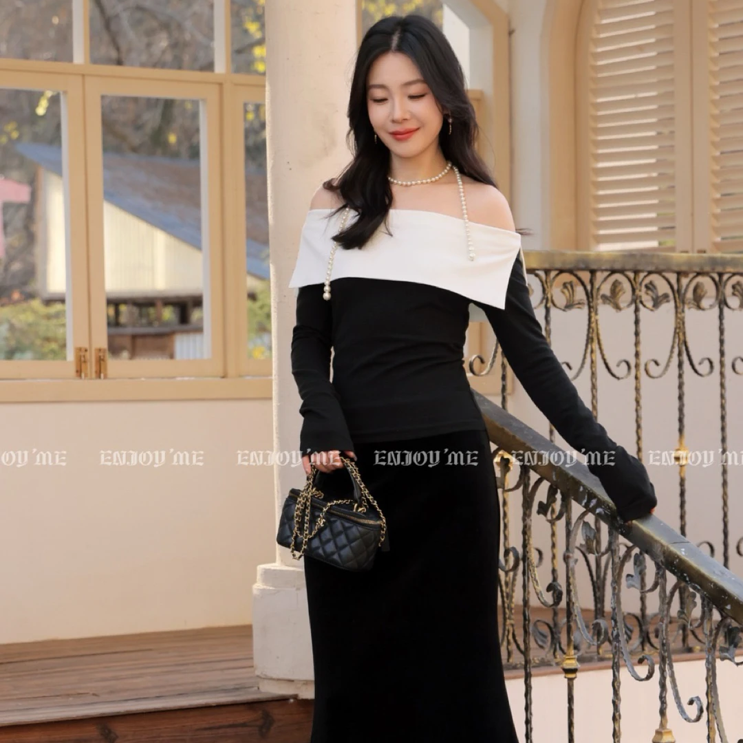 【门店同款】ENJOY春季莫尔周刊撞色上衣 169150291