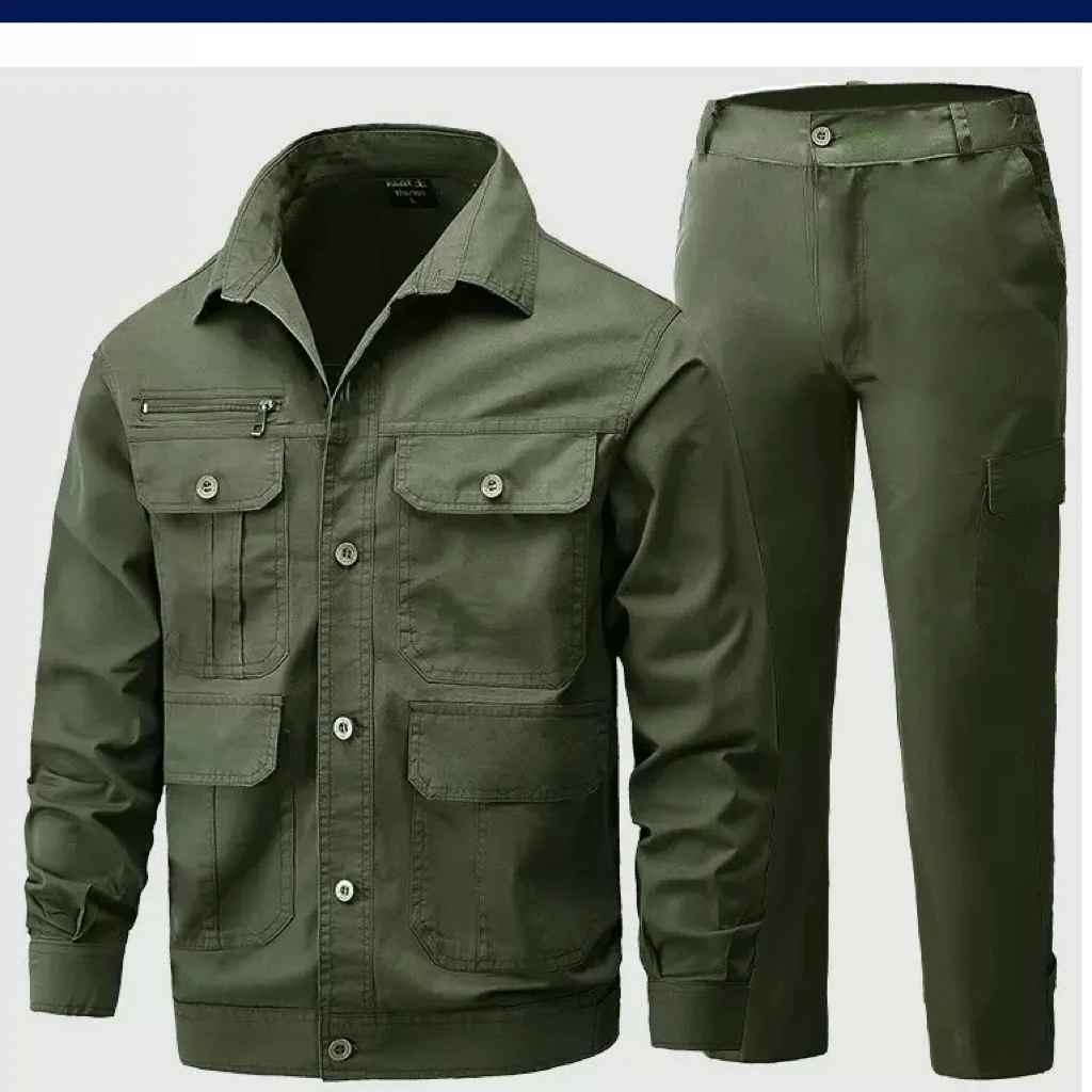 琳第绿色工作服裤子