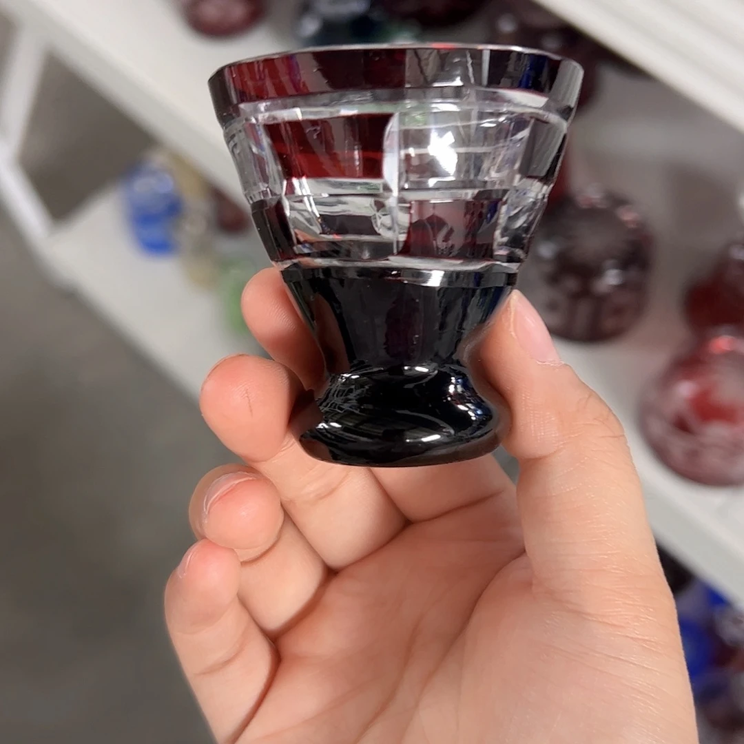 水晶玻璃高脚款微瑕一个