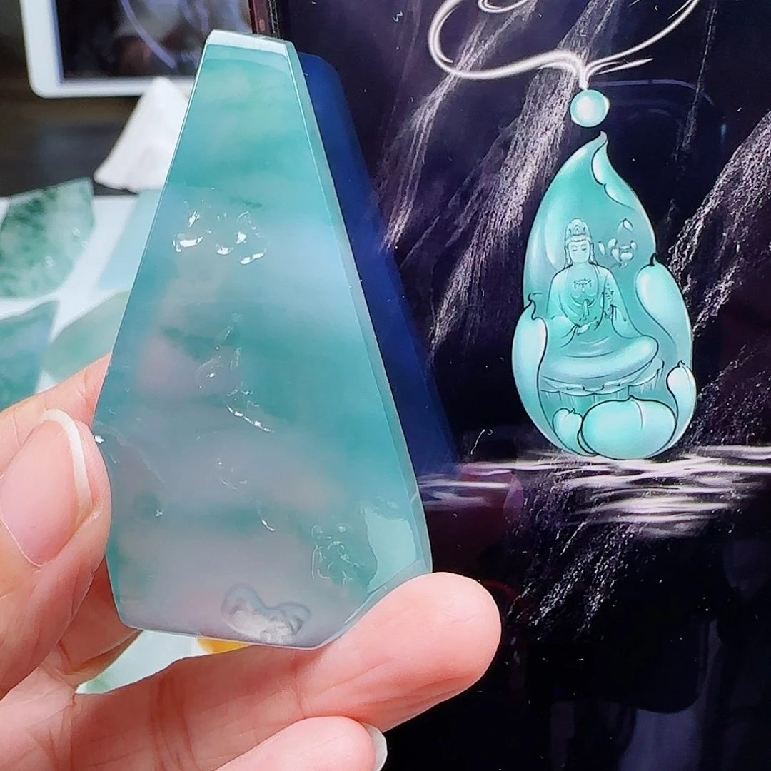 定制翡翠未镶嵌缅甸翡翠挂件