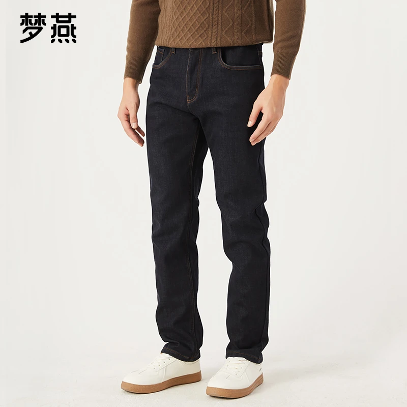 梦燕男士直筒休闲弹力宽松潮流加厚牛仔裤(水洗产品)ZK04B4002D
