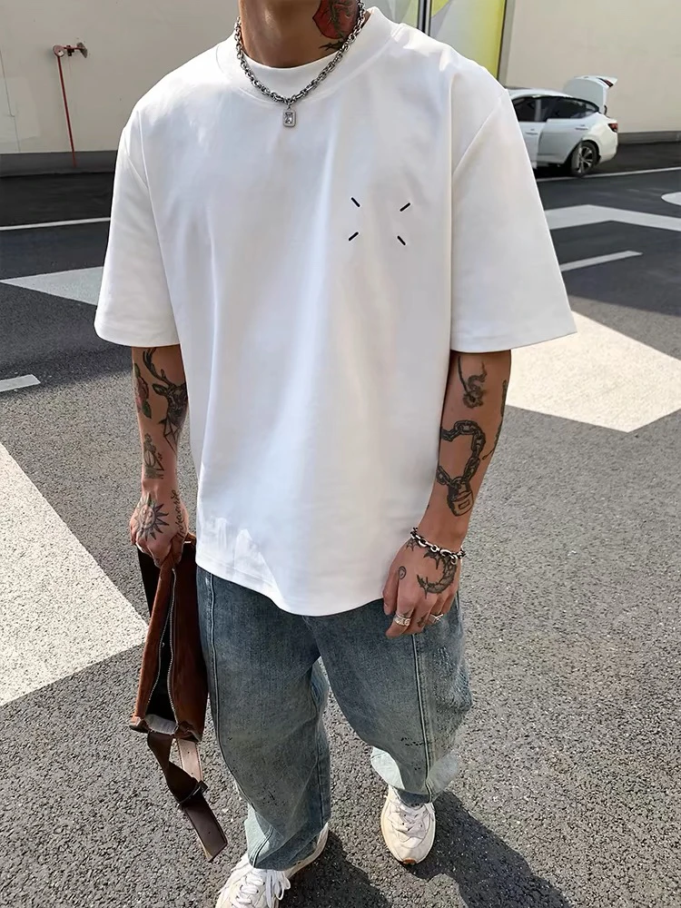 简约纯色纯棉短袖T恤男女夏季潮牌美式休闲百搭宽松圆领体恤上衣