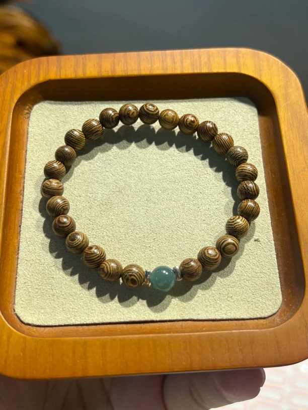 天然翡翠A货单珠配鸡翅木手串多样性发货