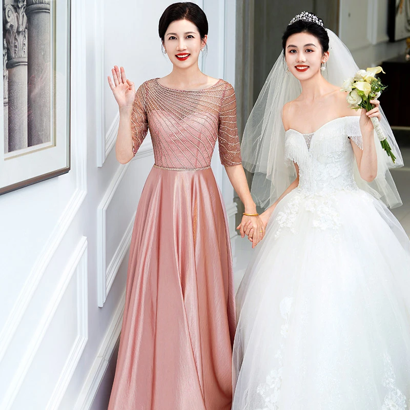 5962高级感日常可穿主持演出结婚妈妈婚宴装重要场合绝美晚礼服女