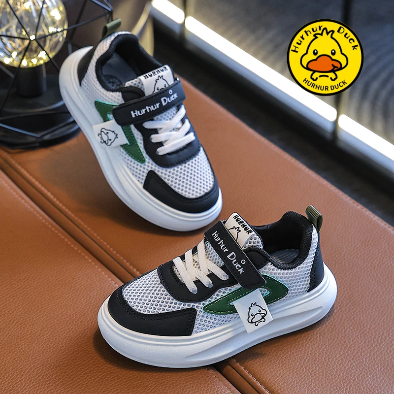 小黄鸭男童鞋子夏季2025新款单网透气软底轻便夏款网鞋儿童运动鞋