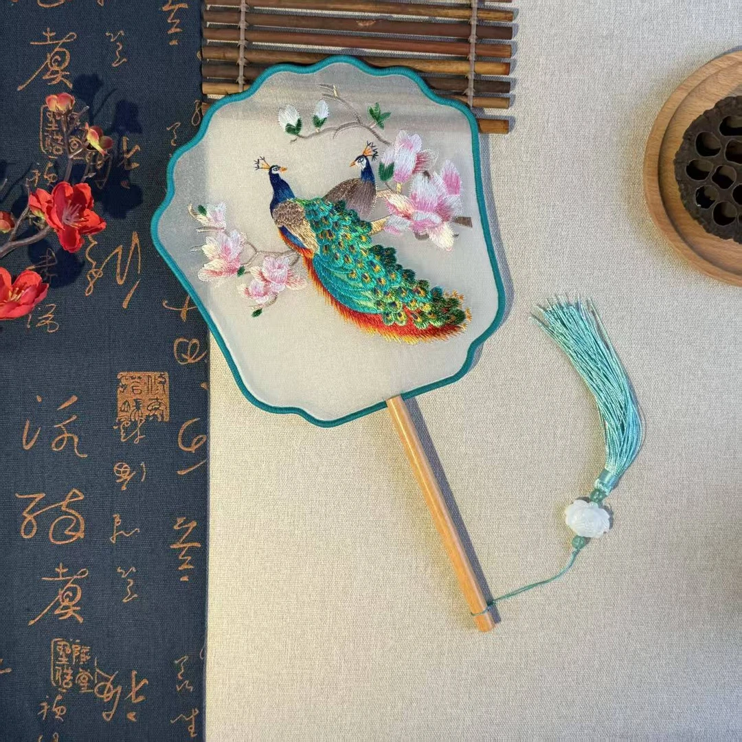 双面绣绕丝包边古风汉服舞蹈旗袍专用古典工艺团扇