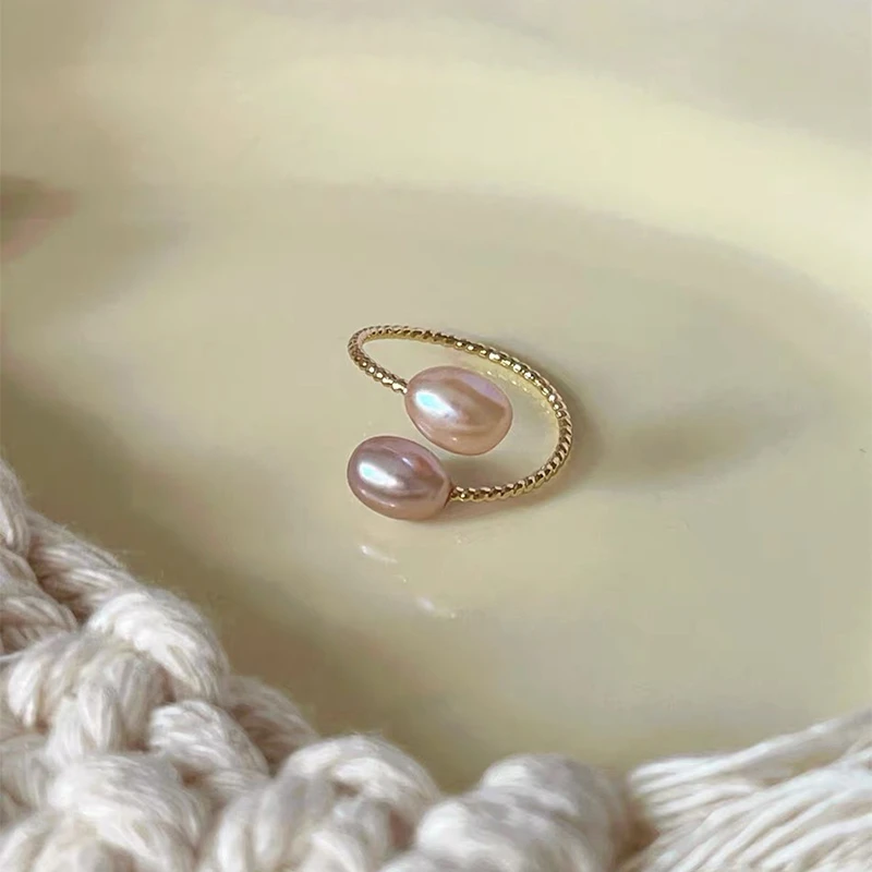 【紫相遇】5-6mm双珠淡水无核珍珠百搭时尚（环保铜合金）DJZ00530-1