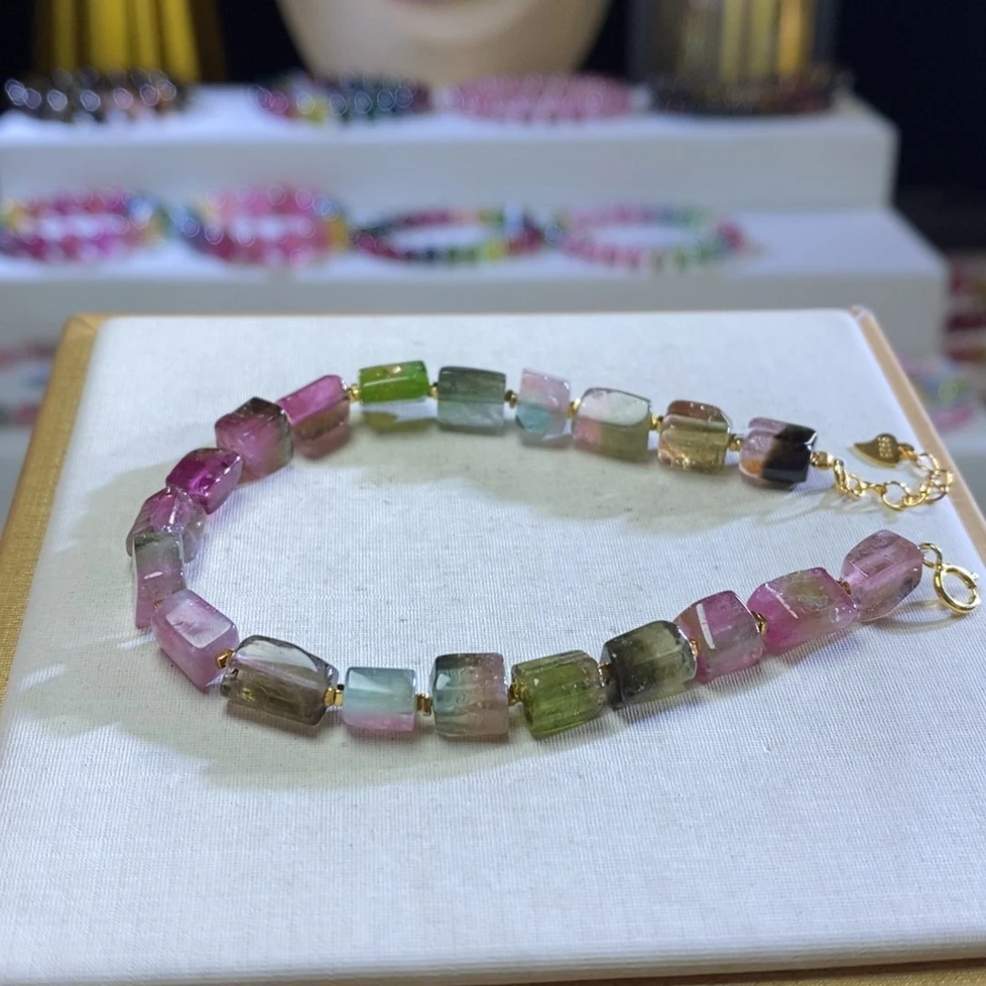 碧玺手链未镶嵌方糖西瓜