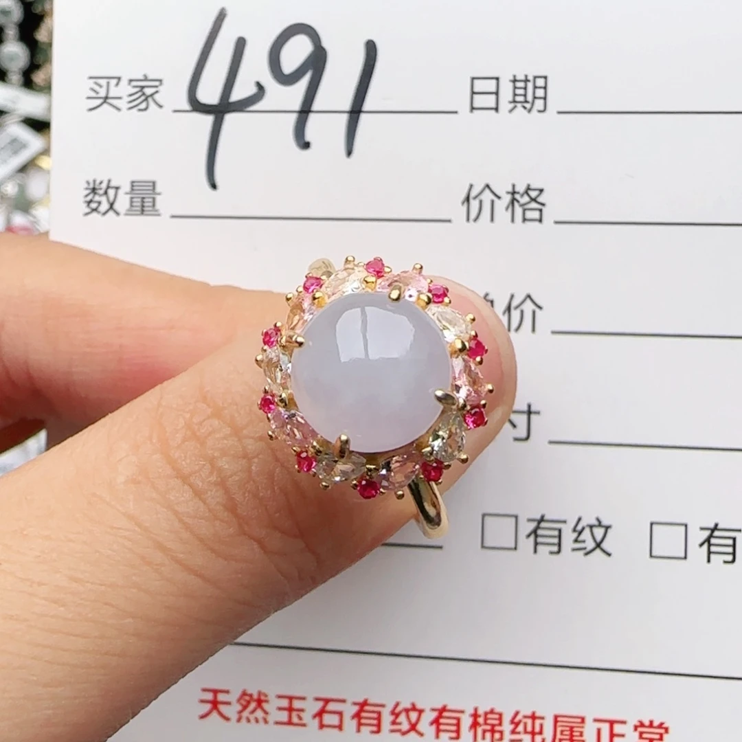 翡翠戒指银S925镶嵌戒指