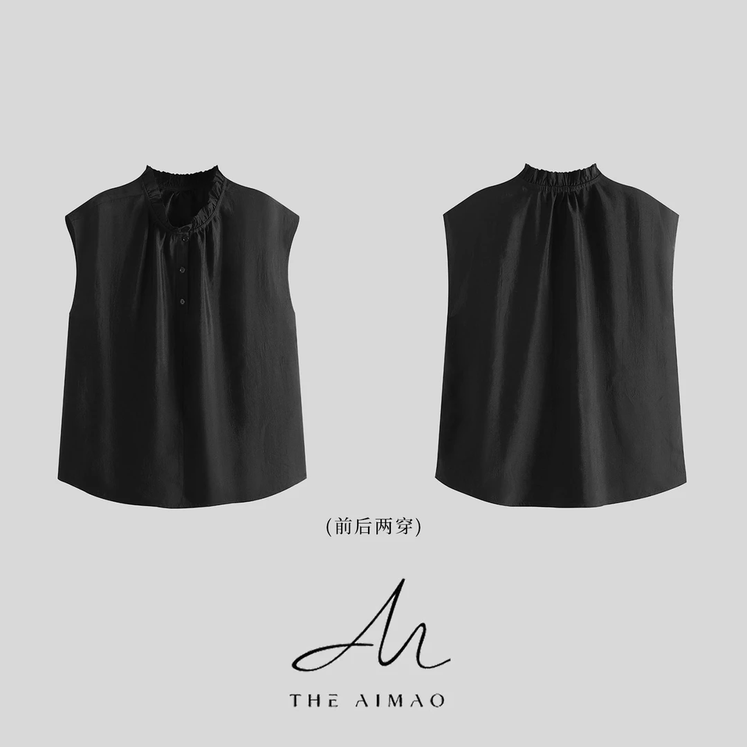 【THE AIMAO】“法式智性”100%醋酸哑光肌理前后两穿上衣XYX82405