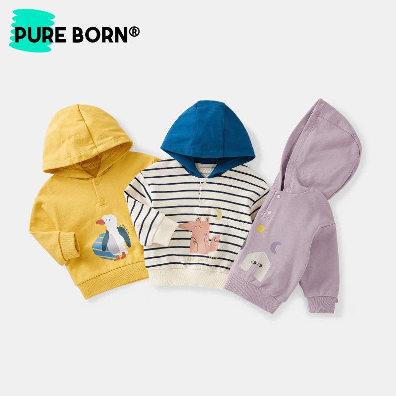 【卡通卫衣】博睿恩男女宝卡通卫衣春秋款婴幼儿可爱动物园造型上衣