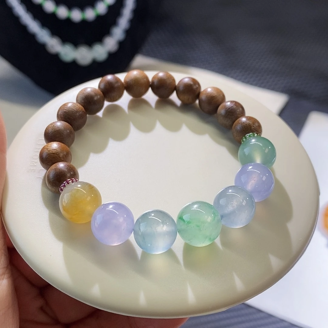 翡翠手链未镶嵌特色半串