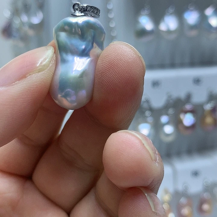 淡水珍珠银S925镶嵌巴洛克