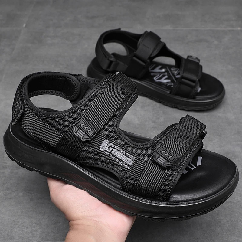 特大码45透气沙滩鞋46男士凉鞋开车鞋防滑舒适47软底外穿沙滩48