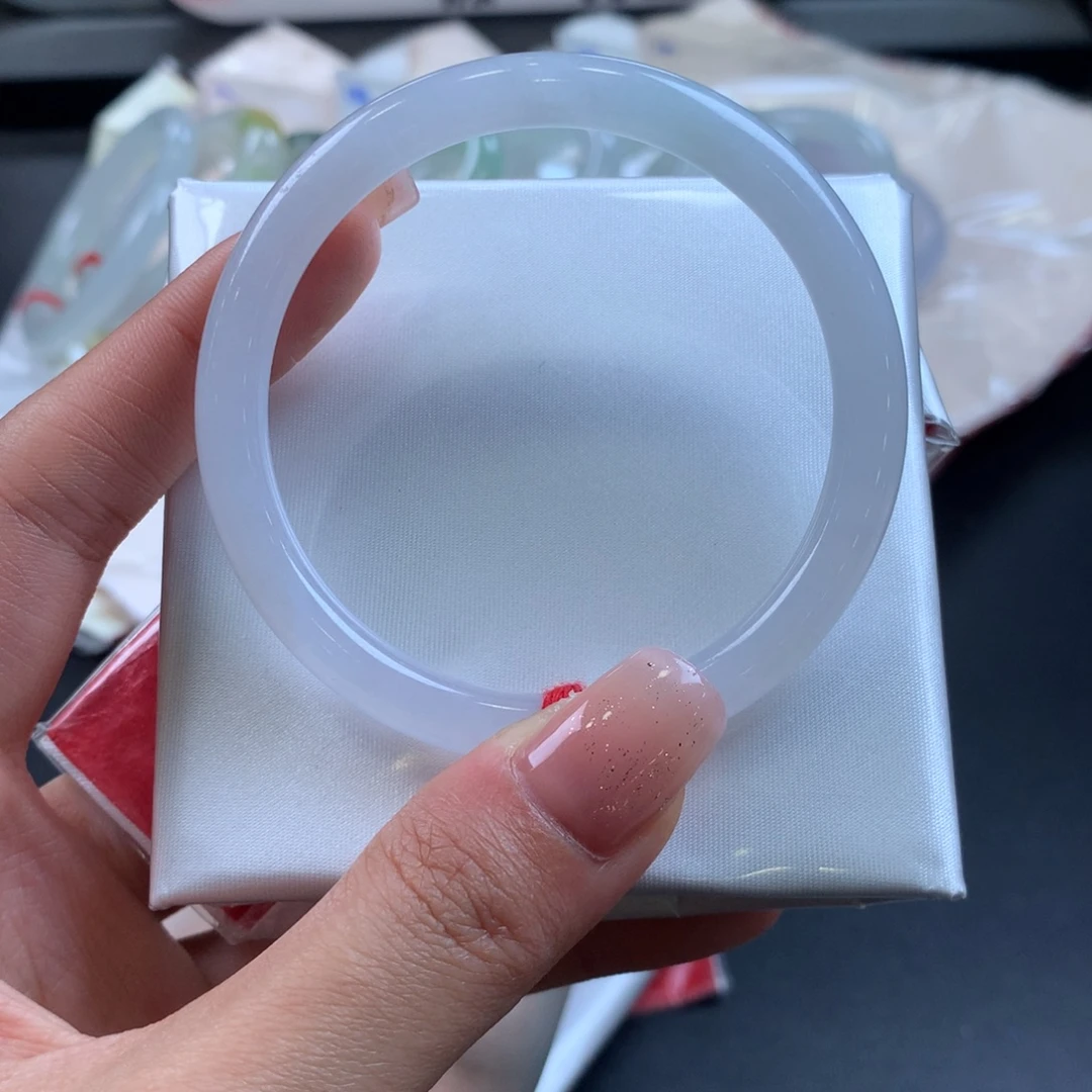 翡翠未镶嵌手镯53圈口
