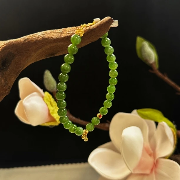 【汉韵轩珠宝】天然和田碧玉手链SL5023
