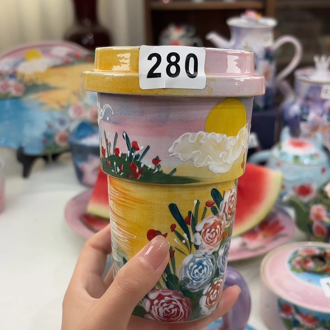吸****景德镇手绘高温釉下彩陶瓷茶具