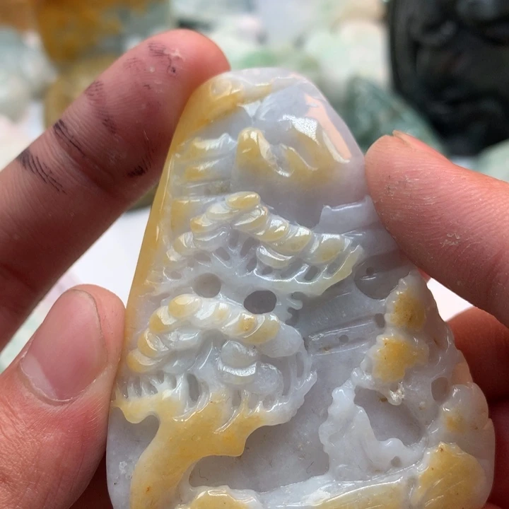 翡翠未镶嵌颈饰保真天然a货翡翠