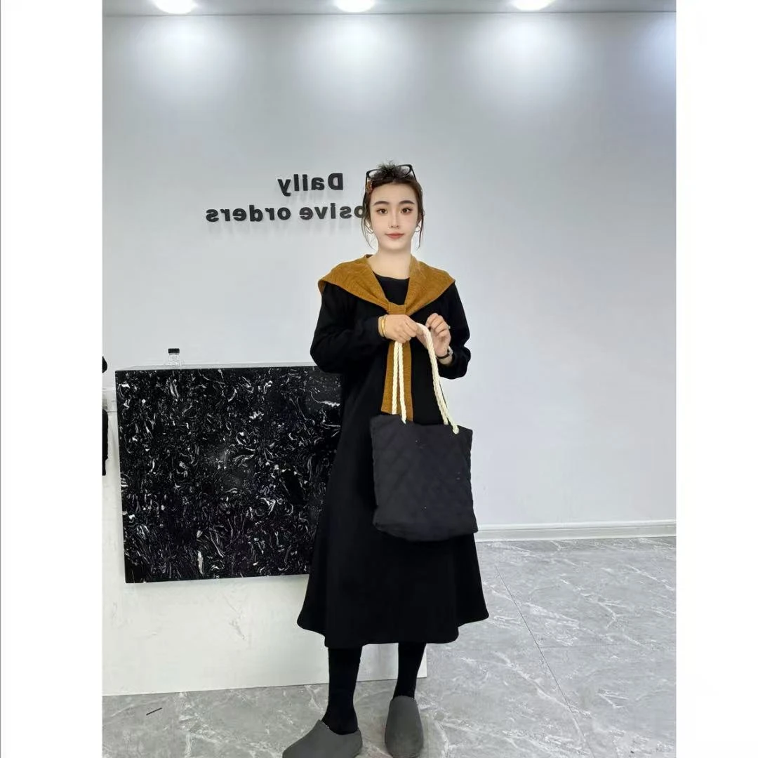 【MoLi】黑色连衣裙时尚气质显瘦冬季