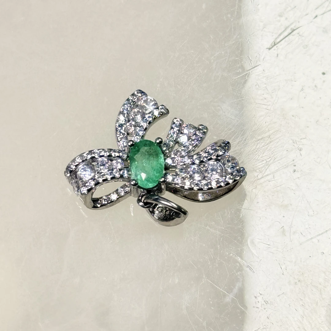 【六六中古】孤品精美s925祖母绿吊坠ty3006