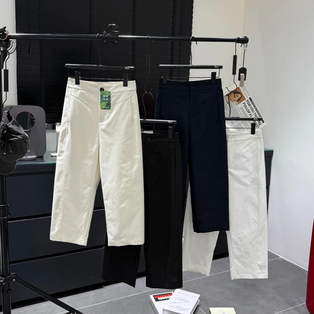 【一抹平九分裤】高腰纯色极简舒柔特抗皱显瘦九分休闲裤