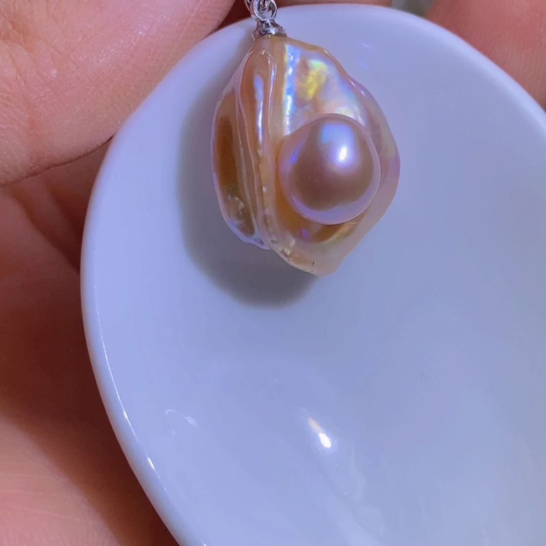 珍珠淡水珍珠银S925镶嵌