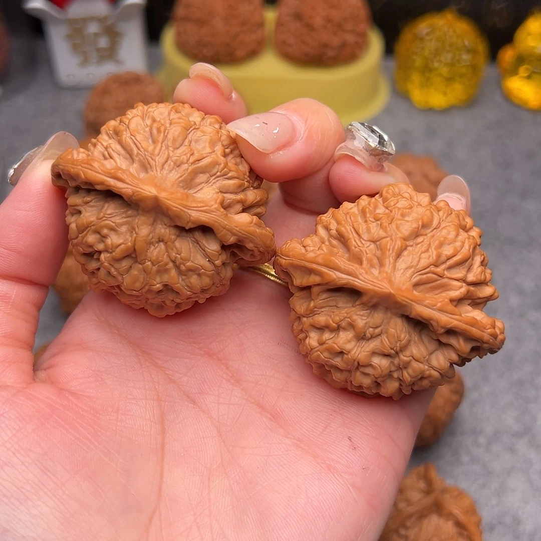 吊坠文玩核桃不**班毕业精品精配麒麟纹官帽49全品