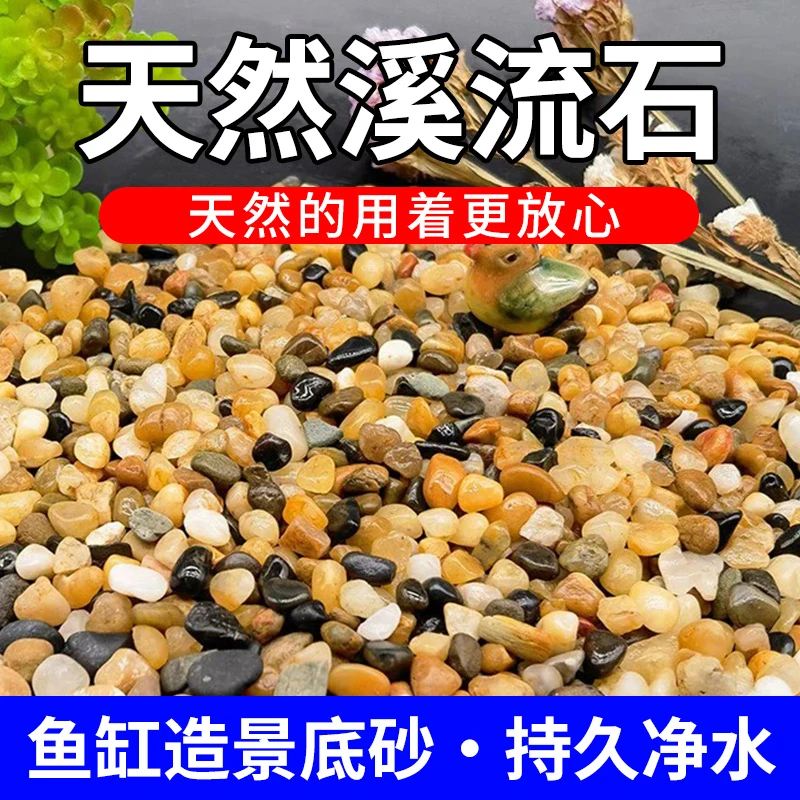 【买五斤送半斤】原生溪流石底砂天然野采鱼缸造景砂铺底鹅卵装饰石