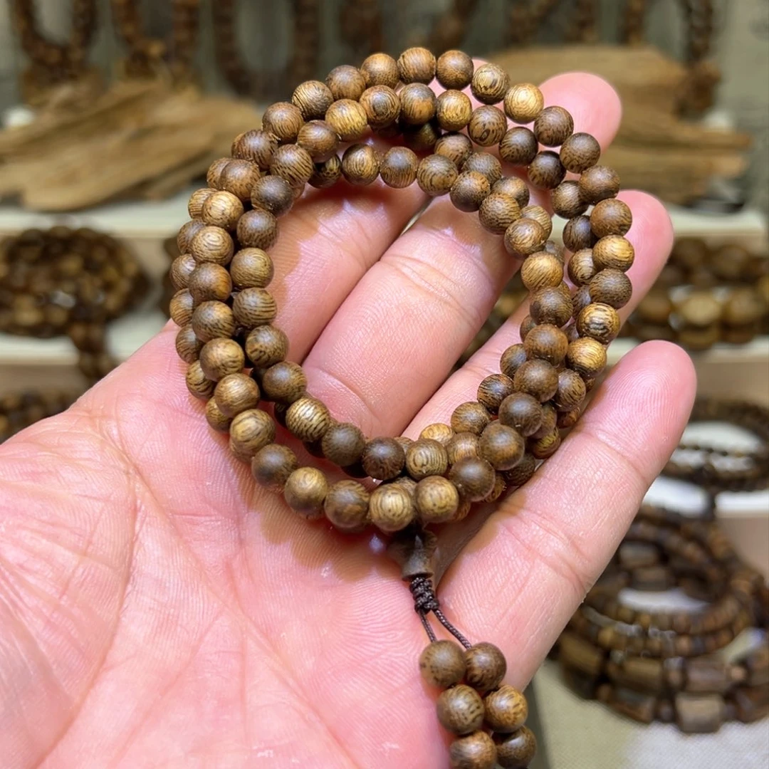 沉香沉香碎屑奇楠沉香6mm圆珠多圈12g+多样发其一