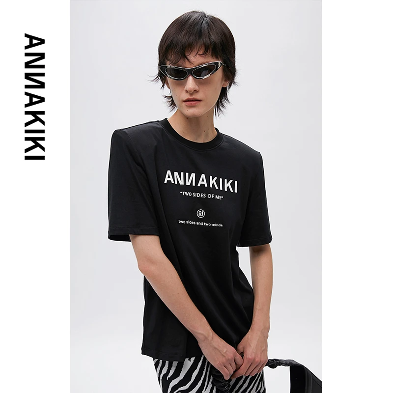 【李老板专属】ANNAKIKI 垫肩印花T恤 3A20101957A