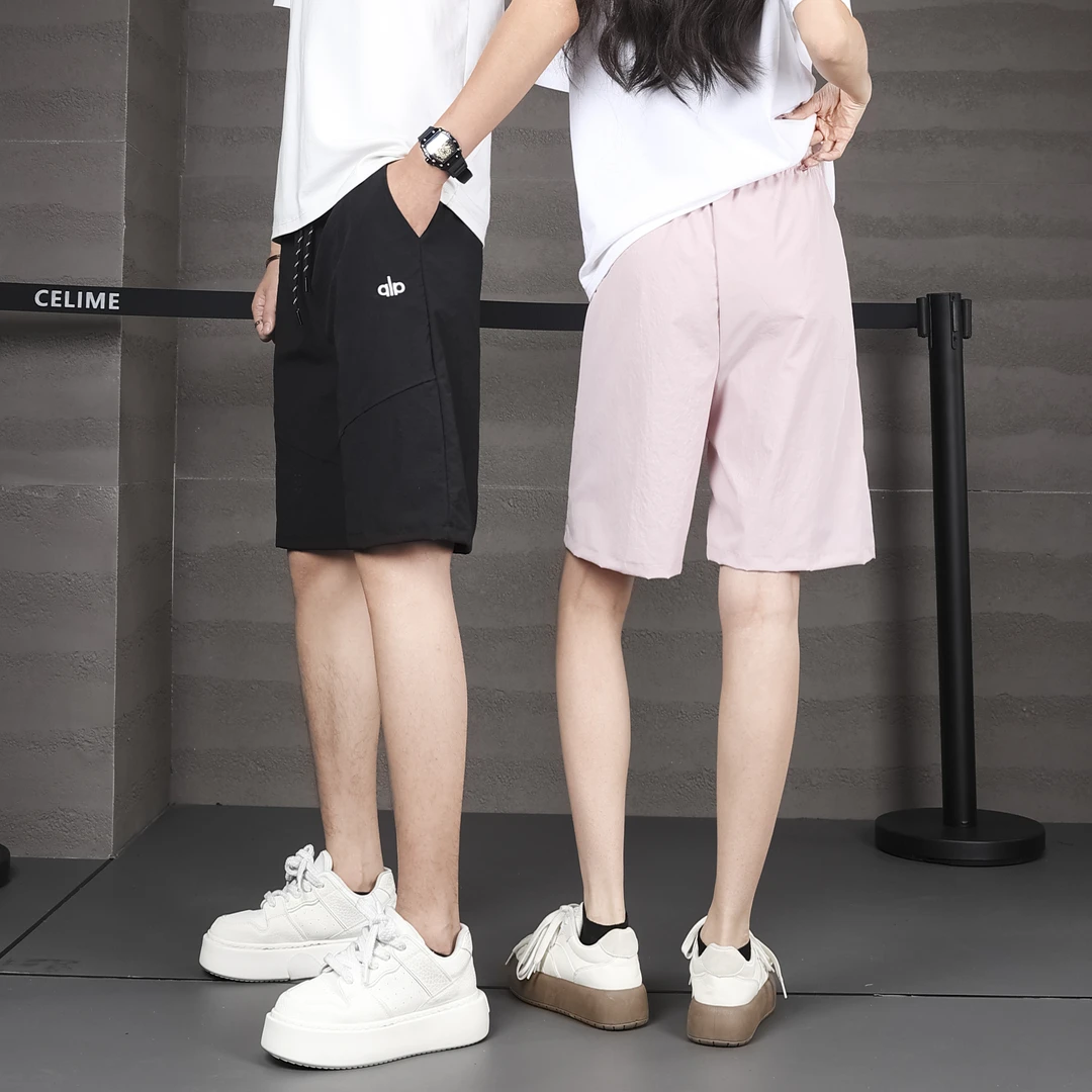 夏季男女同款宽松工装裤速干透气排扣短裤印花短裤抽绳休闲裤夏季