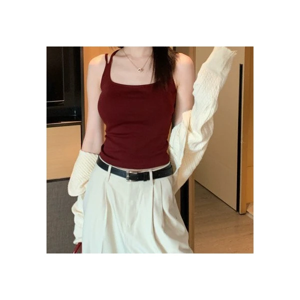 美背交叉吊带辣妹背心女2025新款外穿带胸垫内搭显瘦打底抹胸夏季