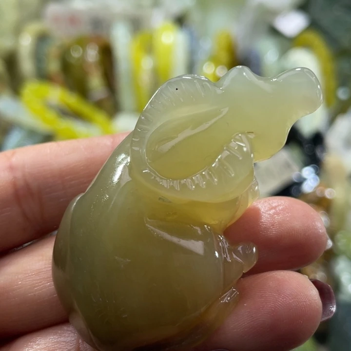 岫玉未镶嵌小手把手把