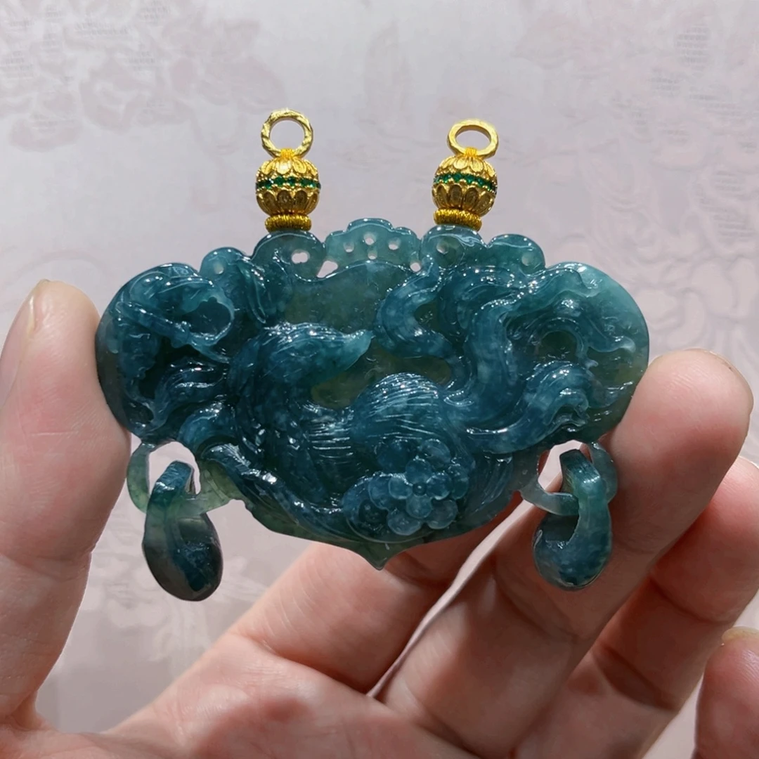 翡翠合金吊坠(赠链)国风