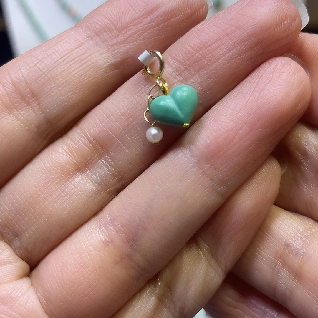 绿松石银S925镀金镶嵌滴流