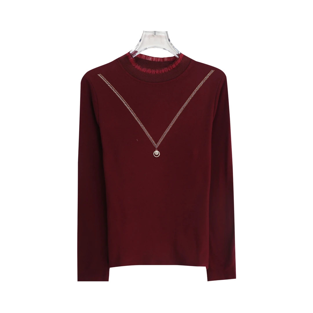 春季新款半高领显瘦内搭打底长袖T恤上衣X27280