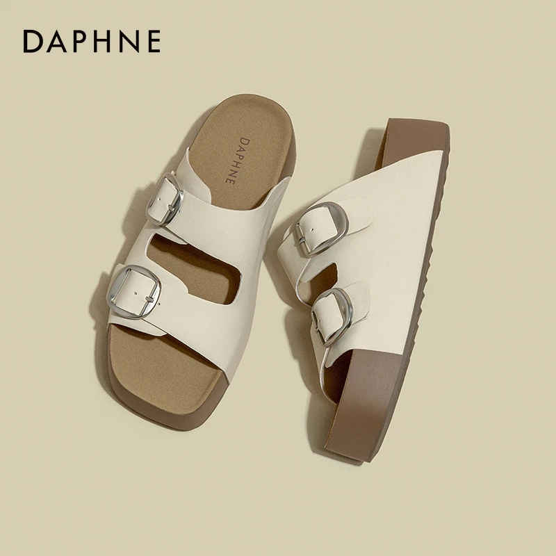 达芙妮复古勃肯凉拖2025夏季休闲百搭厚底增高搭扣外穿一脚蹬拖鞋